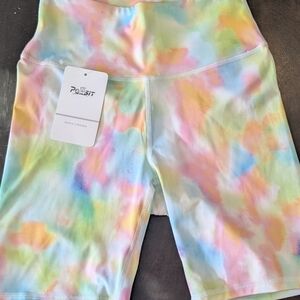 Pastel Tie-Dye Women’s Bike Shorts - Multicolor Persit With Phone Holder Pocket
